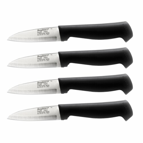 BergHOFF Geminis Stainless Steel Paring Knife - 4 Pack - Black Perspective: front