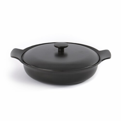 BergHOFF Ron Cast Iron Covered Deep Skillet - Black Perspective: front