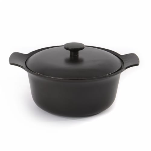BergHOFF Ron 10-Inch Cast Iron Dutch Oven 4.4Qt., Black Perspective: front
