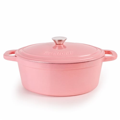 BergHOFF Cast Iron Casserole - Pink Perspective: front