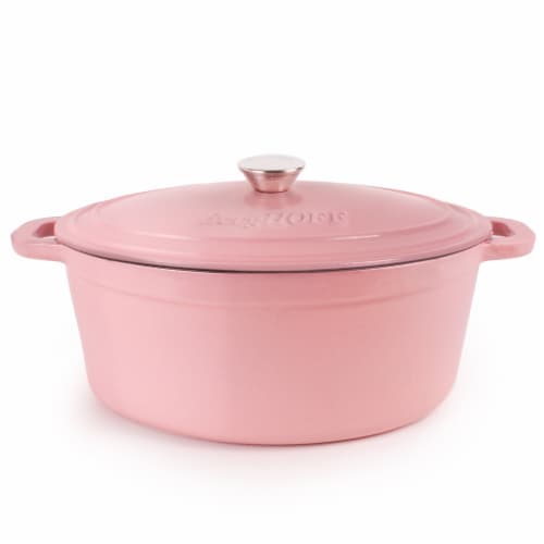 BergHOFF Cast Iron Casserole - Pink Perspective: front