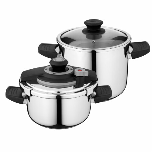 BergHOFF Stainless Steel Pressure Cooker Set Perspective: front