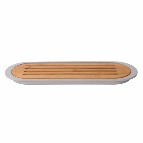 BergHOFF Leo Bamboo Baguette Cutting Board with Tray - Gray Perspective: front
