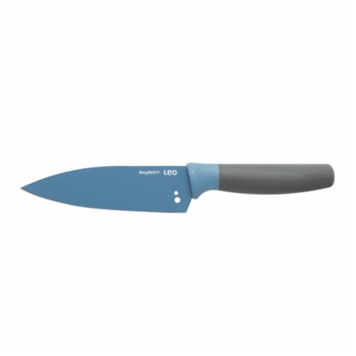 BergHOFF Leo Stainless Steel Chef Knife with Herb Stripper - Blue Perspective: front