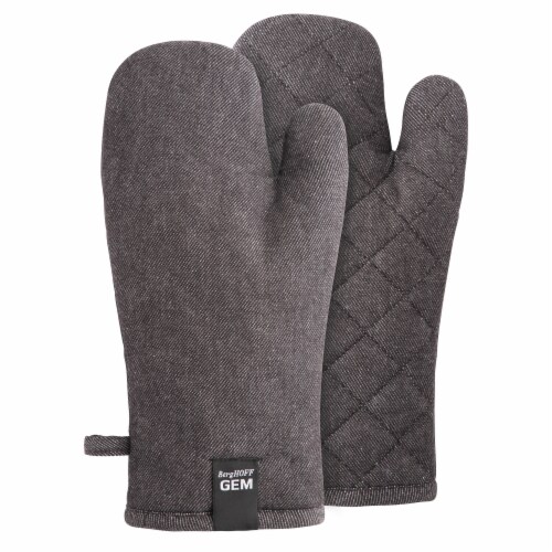 BergHOFF Gem Oven Glove Set - Black Denim Perspective: front