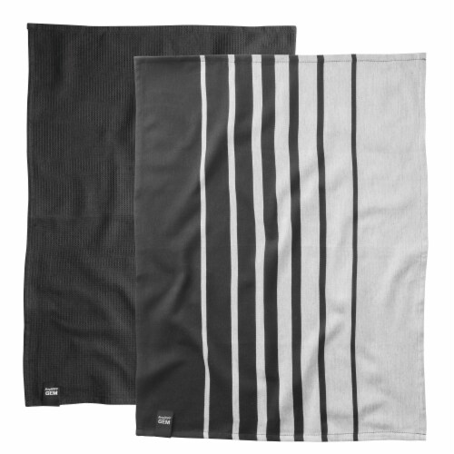 BergHOFF Gem Kitchen Towel Set - Black/White Perspective: front