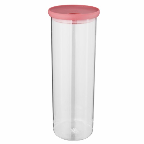 BergHOFF Leo Glass Pasta Container - Pink Perspective: front