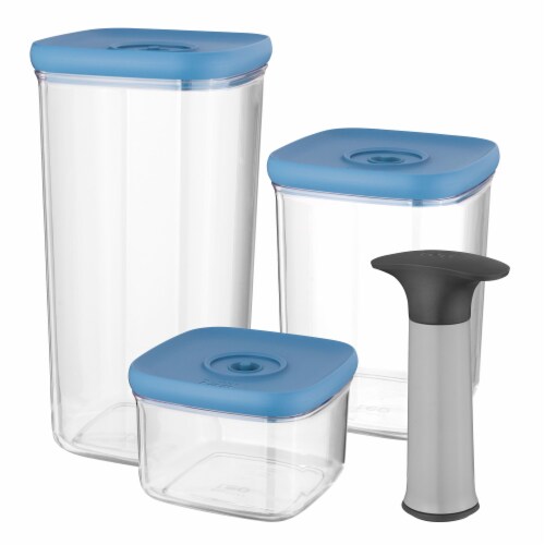 BergHOFF Leo 4-Piece Vacuum Food Container Set - Blue