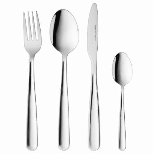 BergHOFF Essentials Sereno Stainless Steel Flatware Set with Wood Drawer Organizer Perspective: front