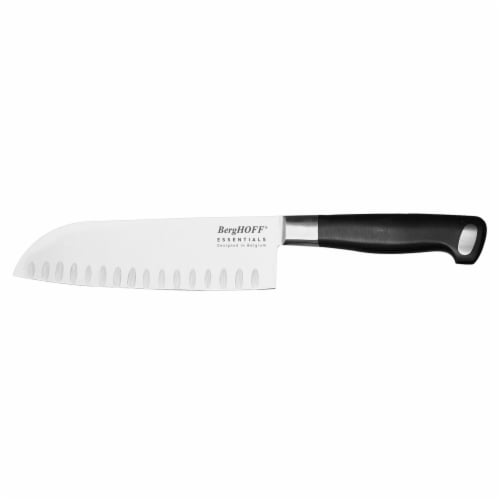 BergHOFF Essentials Stainless Steel Gourmet Scallopped Santoku Knife Perspective: front