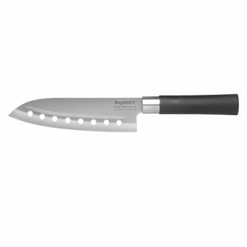 BergHOFF Essentials Stainless Steel Perforated Santoku Knife Perspective: front