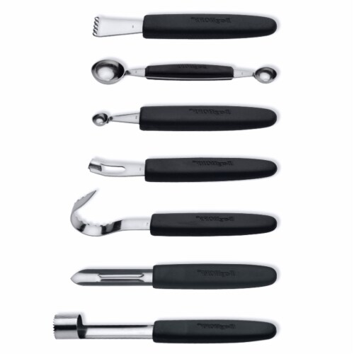 BergHOFF Essentials Stainless Steel Garnishing Tool Set & Case - Black/Silver Perspective: front