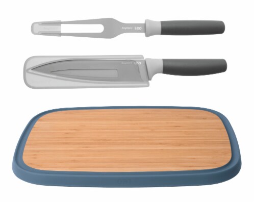 BergHOFF Leo Carving Set - Blue & Gray Perspective: front