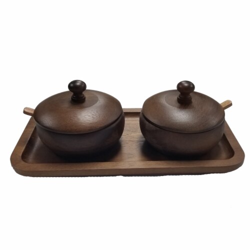 BergHOFF Acacia Wood Spice Jar Set Perspective: front
