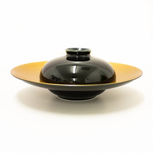 BergHOFF Deep Presentation Plate & Bowl Set - Black/Gold Perspective: front