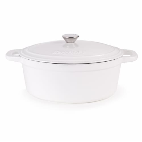 BergHOFF Cast Iron Casserole Pan - White Perspective: front