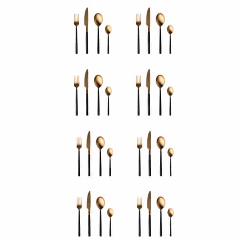 BergHOFF Flatware Set - Black/Gold Plated Perspective: front