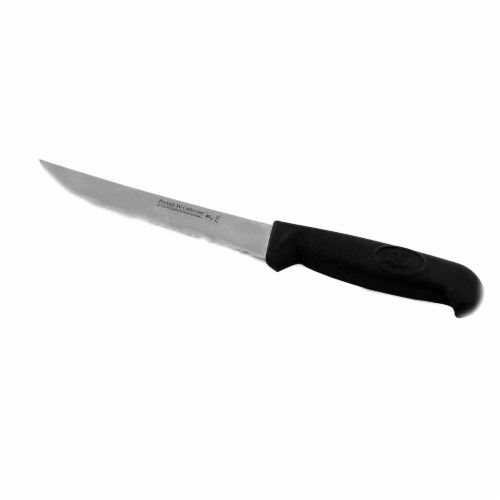 BergHOFF Soft Grip Stainless Steel Scalloped Utility Knife Perspective: front