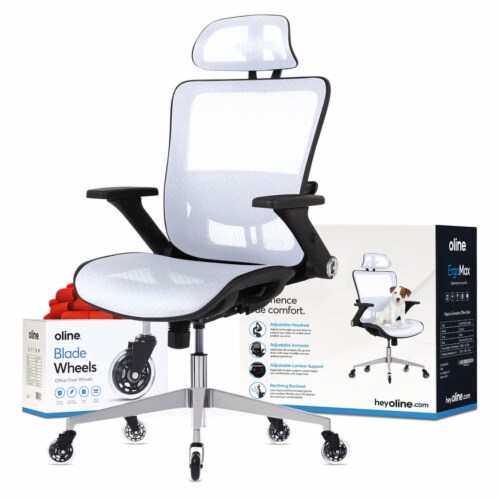 Oline ErgoMax Ergonomic Adjustable Swivel Office Chair w Lumbar