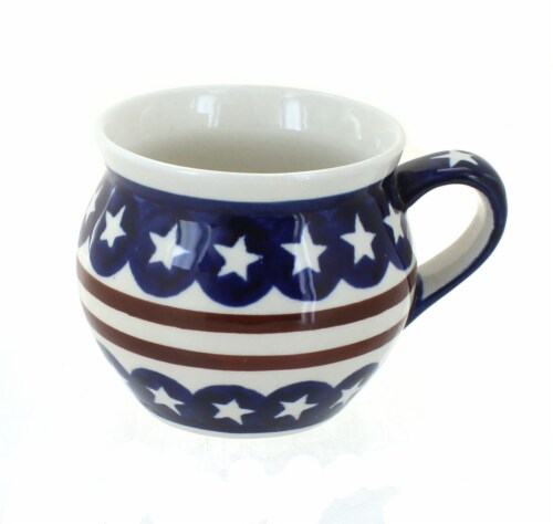 Blue Rose Polish Pottery Stars & Stripes Medium Bell Shape Mug, 1 - Jay C  Food Stores