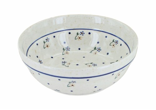 Blue Rose Polish Pottery Country Meadow Cereal/Soup Bowl Perspective: front