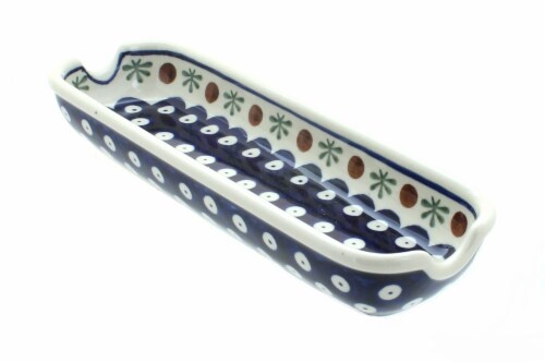 Blue Rose Polish Pottery Nature Corn on the Cob Plate Perspective: front