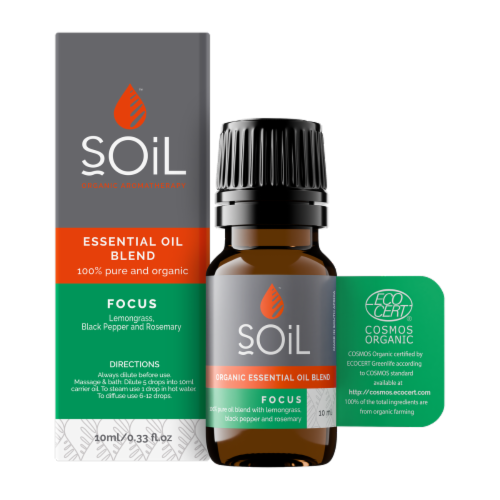 SOiL Focus - Organic Essential Oil Blend Perspective: front