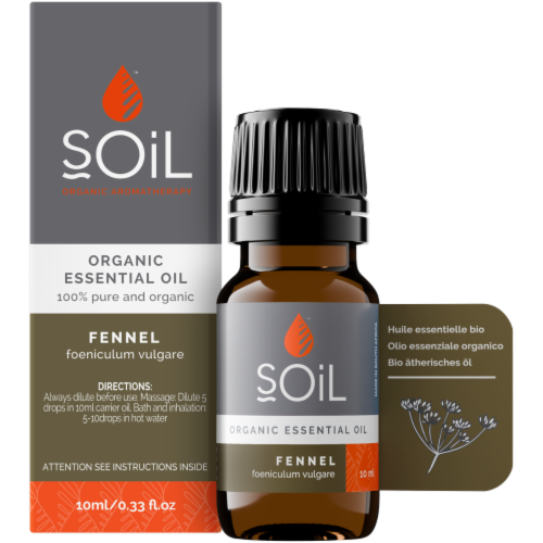 SOiL Organic Fennel Essential Oil (Foeniculum Vulgarus) 10ml Perspective: front