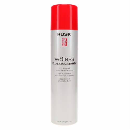 Rusk W8less Plus Extra Strong Hairspray 10 oz Perspective: front