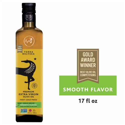 Terra Delyssa® First Cold Press Smooth Flavor Extra Virgin Olive Oil Perspective: front