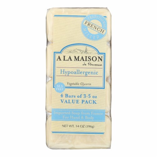 A La Maison - Bar Soap - Unscented Value Pack - 3.5 oz Each / Pack of 4 Perspective: front