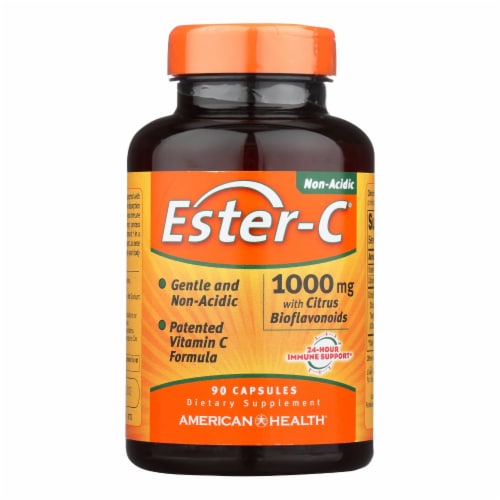 American Health - Ester-C with Citrus Bioflavonoids - 1000 mg - 90 Capsules Perspective: front
