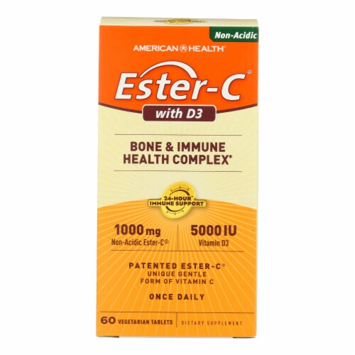 American Health - Ester-C with D3 Bone and Immune Health Complex - 60 Tablets Perspective: front