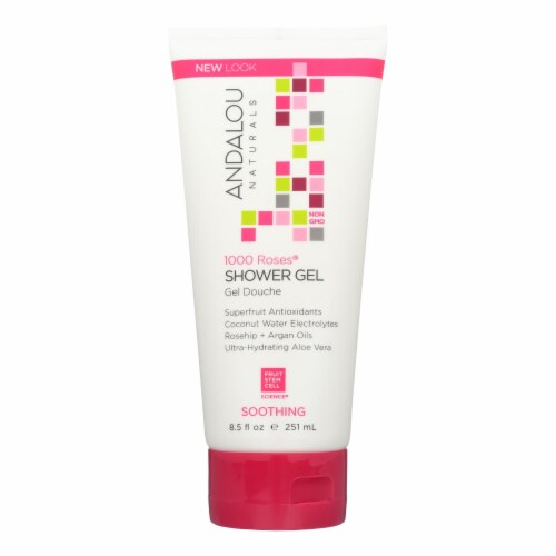 Andalou Naturals Soothing Shower Gel - 1000 Roses - 8.5 oz Perspective: front