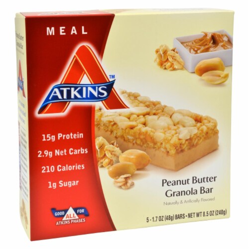 Atkins Advantage Bar Peanut Butter Granola 5 Bars, 1 Box 5/1.6 OZ