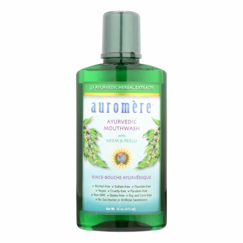 Auromere Mouthwash - Ayurvedic Mouthwash - Case of 1 - 16 oz. Perspective: front