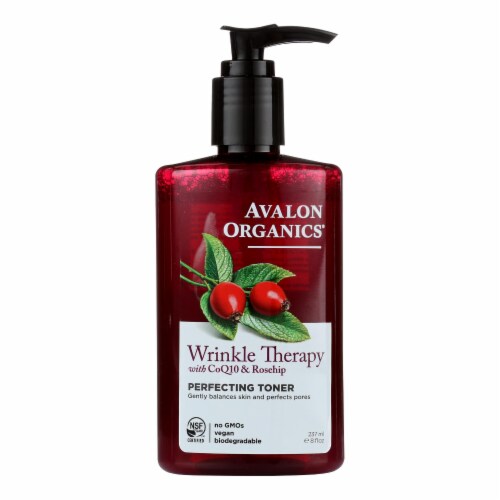 Avalon Organics Wrinkle Therapy with CoQ10 and Rosehip Perfecting Toner - 8 fl oz Perspective: front