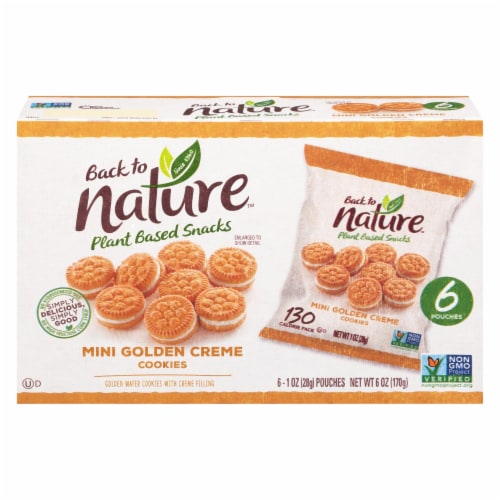 Back To Nature - Mini Golden Cream Cookies - Case of 4 - 6 OZ Perspective: front