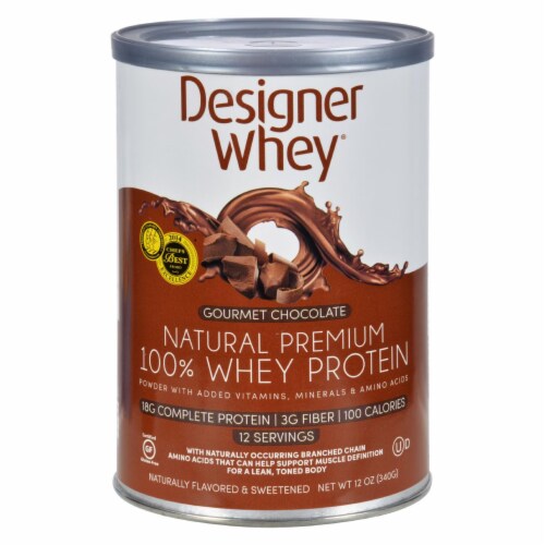 Designer Whey - Protein Powder - Chocolate - 12.7 oz Perspective: front