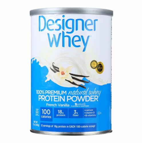 Designer Whey - Protein Powder - French Vanilla - 12 oz Perspective: front