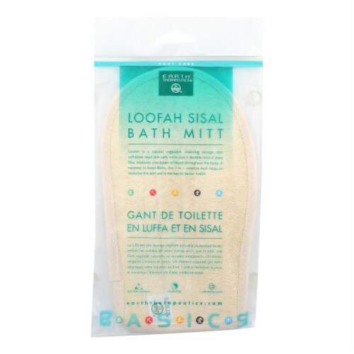 Earth Therapeutics Loofah Sisal Bath Mitt - 1 Loofah Perspective: front