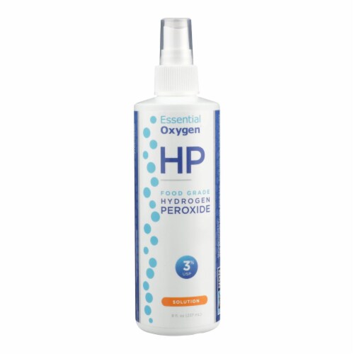 Essential Oxygen Hydrogen Peroxide 3% - Food Grade Spray - 8 oz Perspective: front