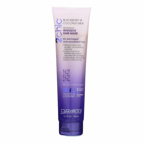 Giovanni Hair Care Mask -2Chic -Repairing Intensive - Blackberry and Coconut Milk - 5.1 oz Perspective: front