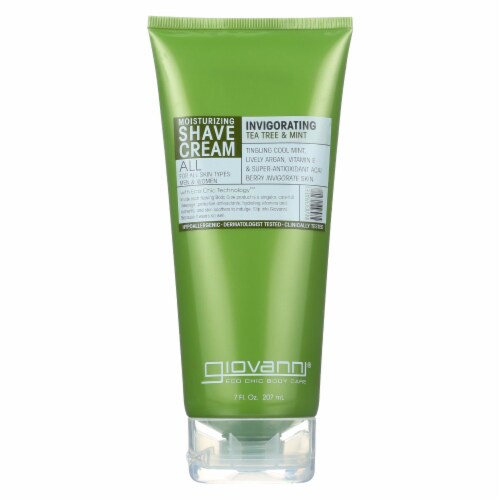 Giovanni Moisturizing Shave Cream All Skin Types Men and Women Refreshing Invigorating-7 floz Perspective: front