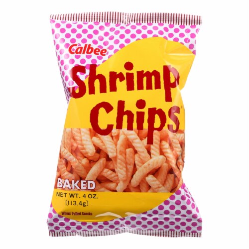 Calbee Snapea Crisp - Chips - Baked - Shrimp Flavored - 4 oz - case of 12 Perspective: front
