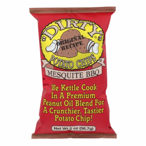 Dirty Chips - Potato Chips - Mesquite BBQ - Case of 25 - 2 oz. Perspective: front
