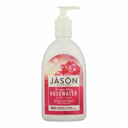 Jason Pure Natural Hand Soap Invigorating Rosewater - 16 fl oz Perspective: front