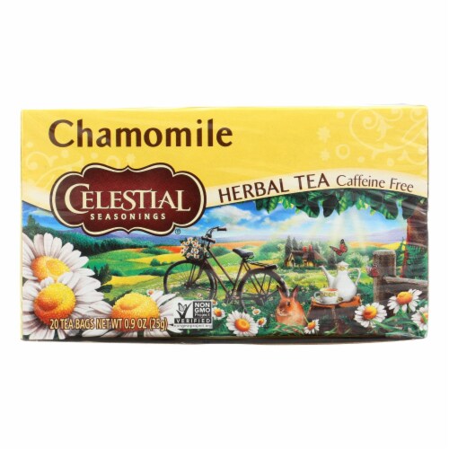 Celestial Seasonings Herbal Tea - Chamomile - Caffeine Free - Case of 6 - 20 Bags Perspective: front