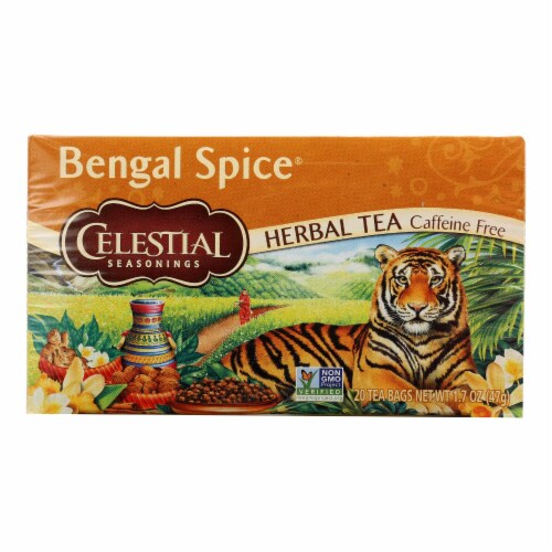 Celestial Seasonings Herbal Tea Caffeine Free Bengal Spice - 20 Tea Bags - Case of 6 Perspective: front