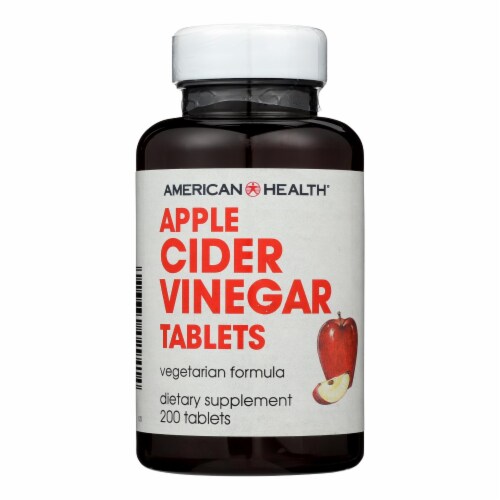 American Health - Apple Cider Vinegar - 300 mg - 200 Tablets - Pack of 3 Perspective: front